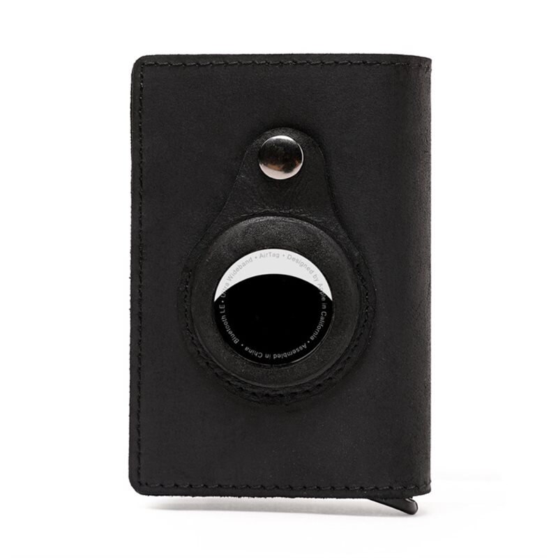 Läder Korthållare AirTag svart - Korthållare i snygg design