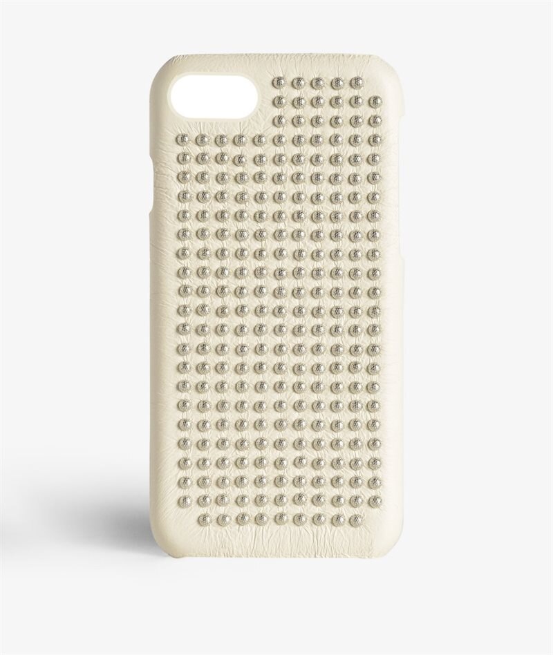 The Case Factory Skal iPhone 8 Borchie Nappa Ivory Silver Studs