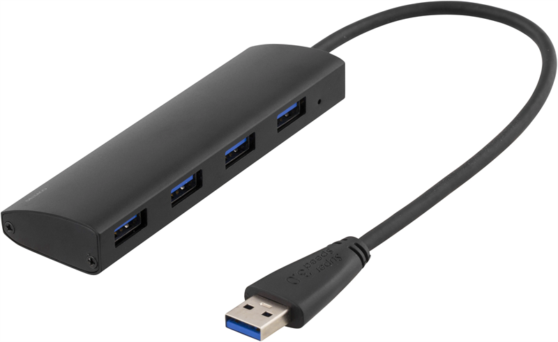 Deltaco USB-A Hubb 4x USB-A hona svart