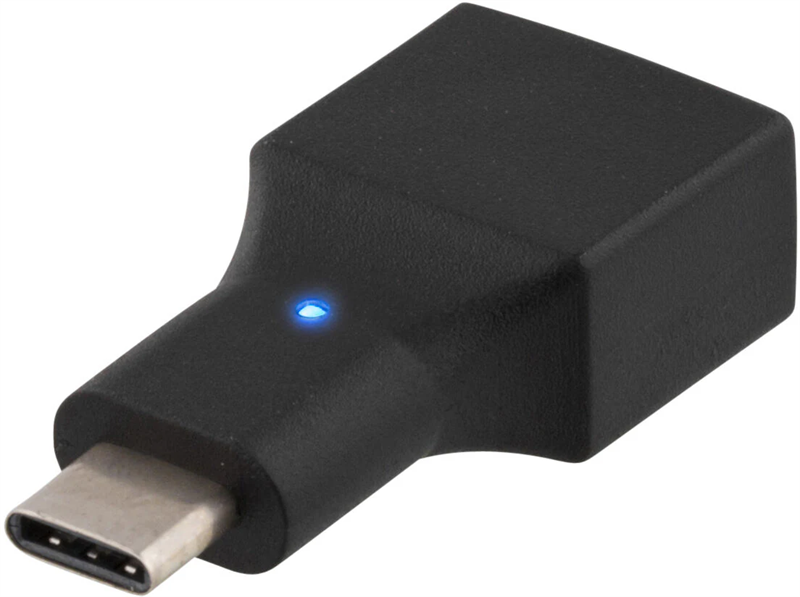 Deltaco USB 2.0 Adapter USB-C till USB-A svart
