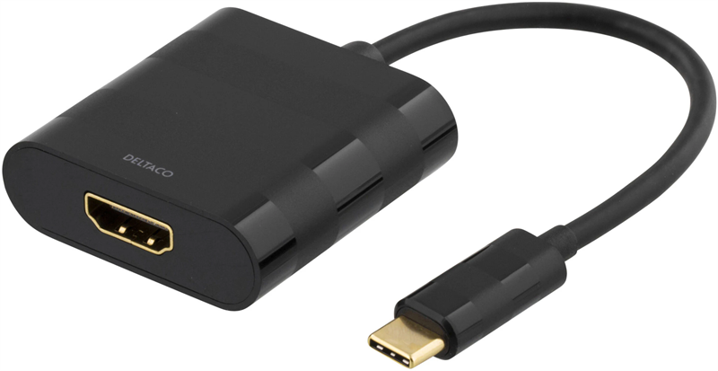 Deltaco USB-C-HDMI Adapter svart