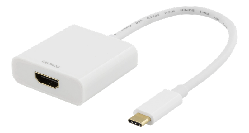 Deltaco USB-C-HDMI Adapter Vit