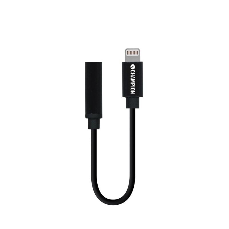 Champion Adapter Lightning till 3.5mm Svart - Använd dina egna hörlurar till iPhone