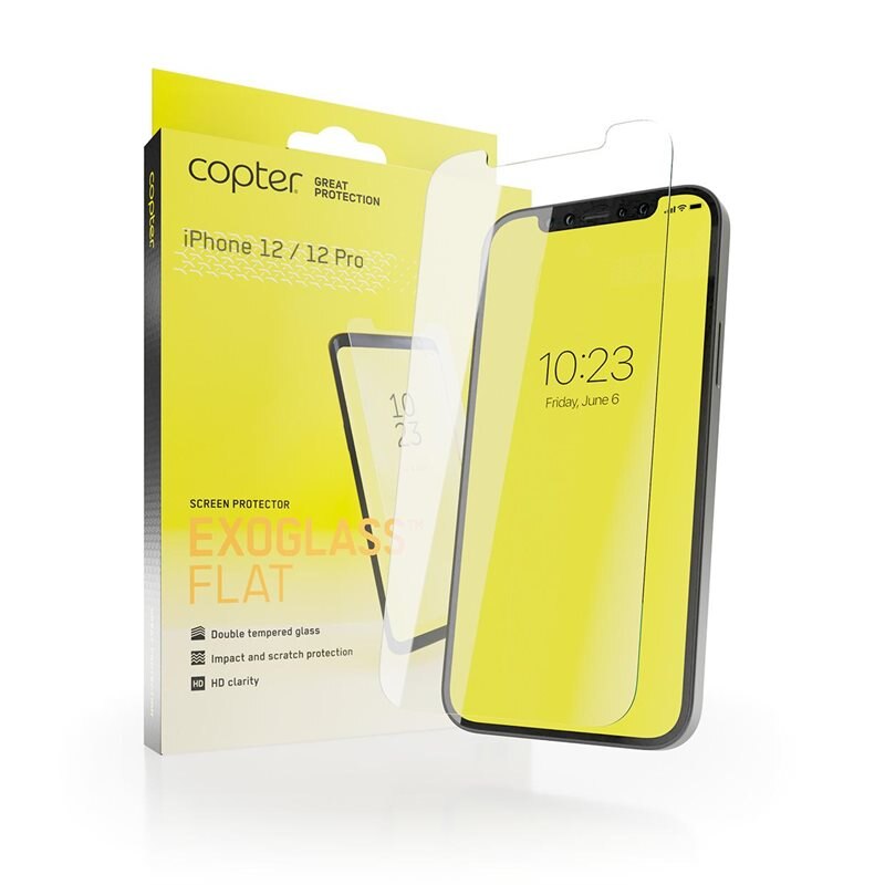 Copter Exoglass Härdat Glas Skärmskydd iPhone 12/iPhone 12 Pro - Skärmskydd i glas med enkel installation