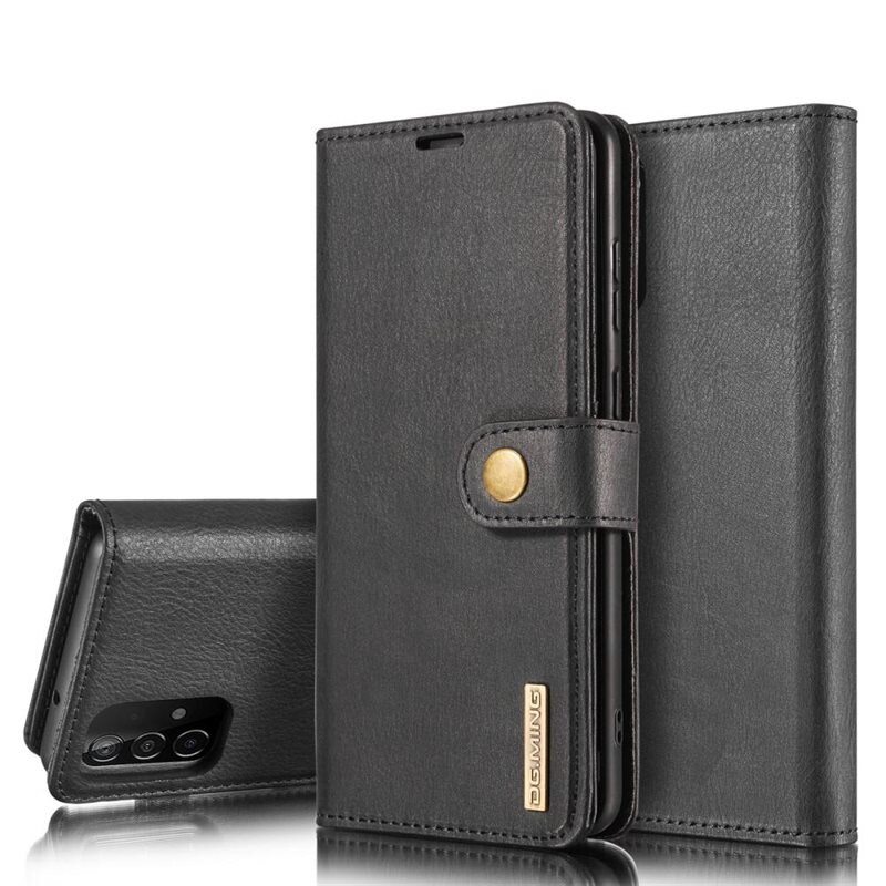 DG.MING magnetfodral Samsung Galaxy A52 5G Svart - Stilrent läderfodral med avtagbart magnetiskt skal