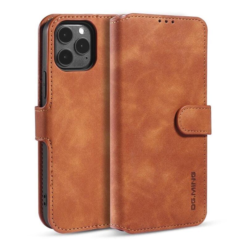 DG.MING Wallet Skal iPhone 12/12 Pro Brun - Mobilskal med korthållare