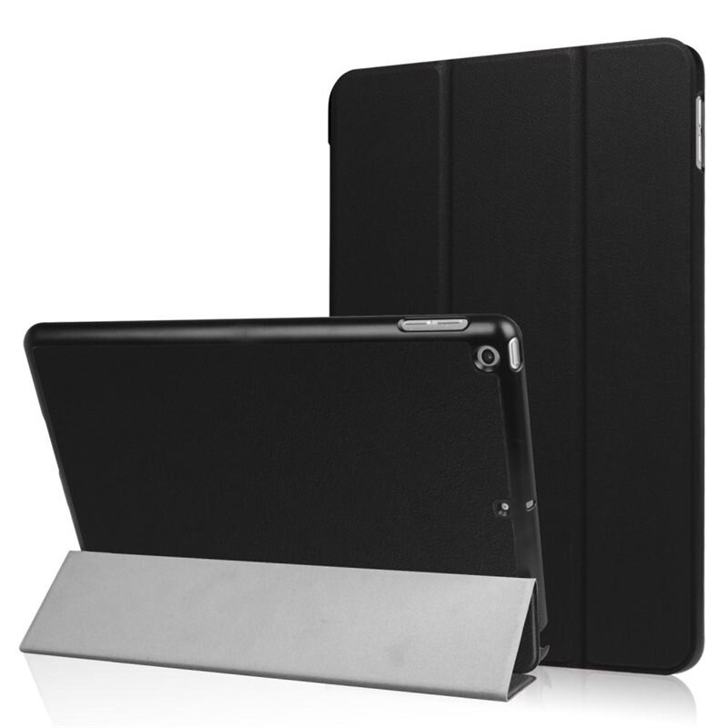 Fodral Tri-fold Apple iPad 9.7 5th Gen (2017) Svart - Skyddande fodral med stödfunktion