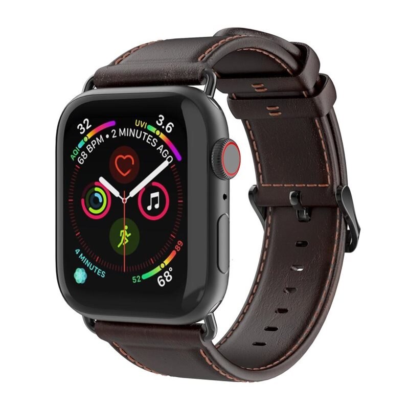 Dux Ducis Leather Armband Apple Watch Series 10 46mm Brown - Snyggt läderarmband