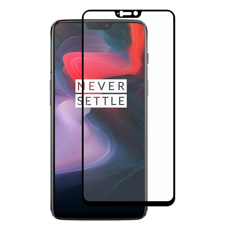Hat Prince Heltäckande skärmskydd härdat glas OnePlus 6 Svart - Skärmskydd i härdat glas