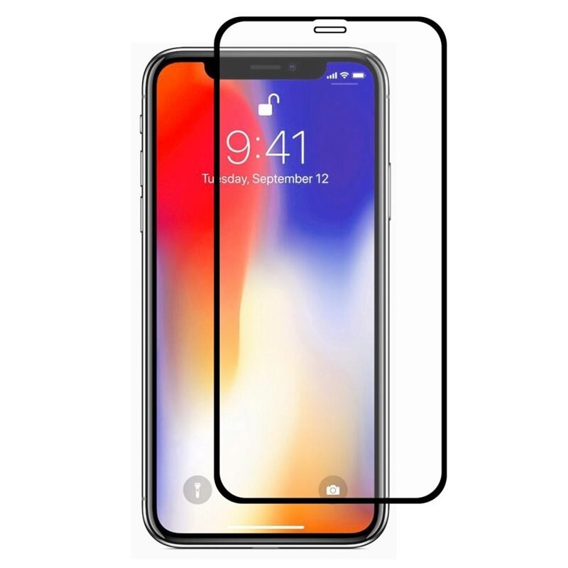 Hat Prince Full Glue Tempered Glass iPhone XR Black - Skärmskydd i härdat glas