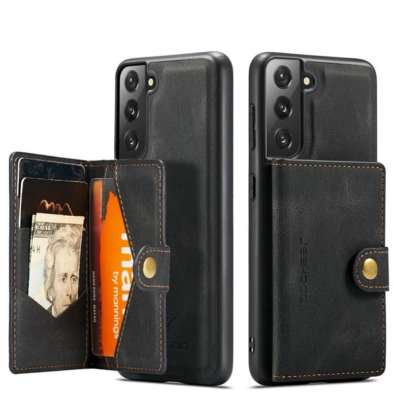 Magnetic Wallet Card Skal Galaxy S21 Svart - Mobilskal med avtagbar plånbok