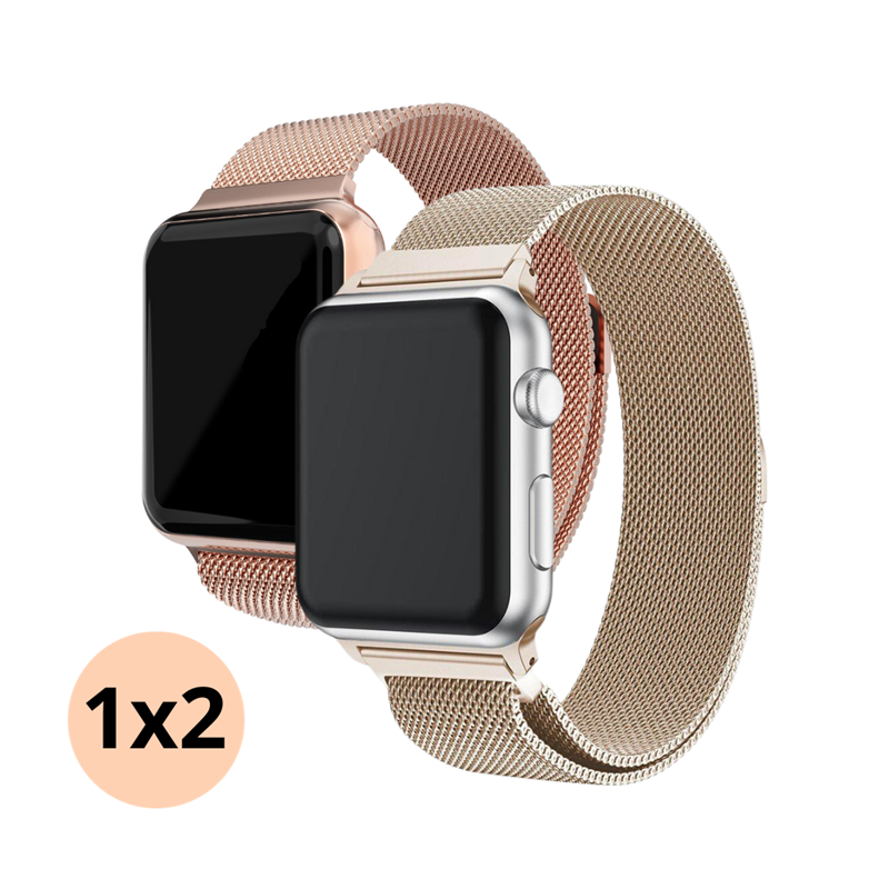 Apple Watch Ultra 49mm Kit Armband Milanese Loop champagneguld & roséguld