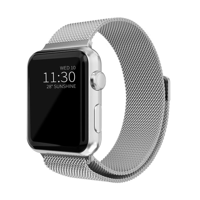 Armband Milanese Apple Watch Series 8 41mm Silver - Lyxigt armband med magnetisk stängning - Rostfritt stål