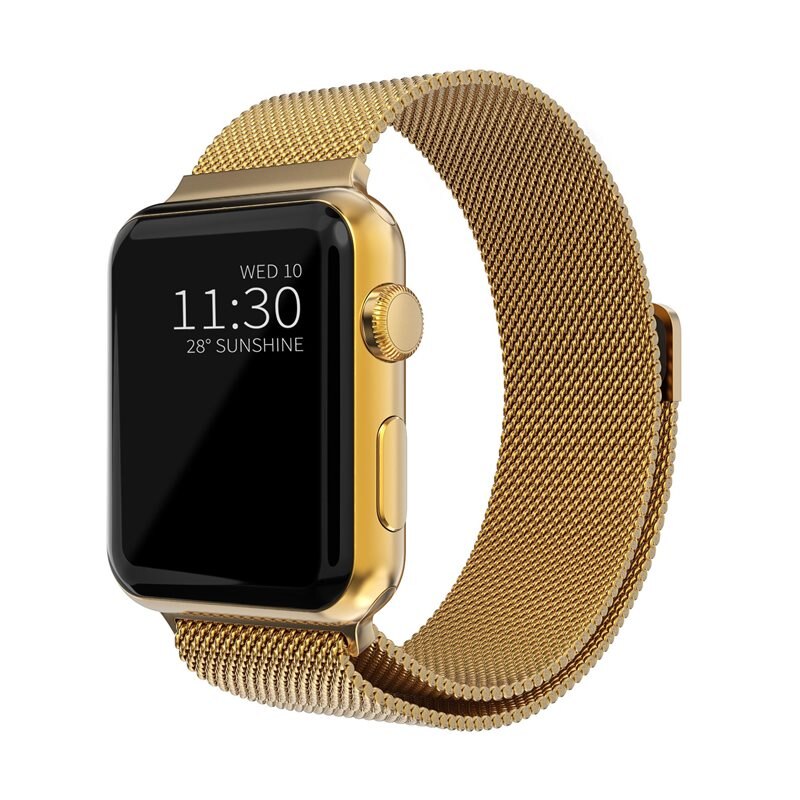 Armband Milanese Apple Watch Ultra 49mm 1st Gen Guld - Lyxigt armband med magnetisk stängning - Rostfritt stål