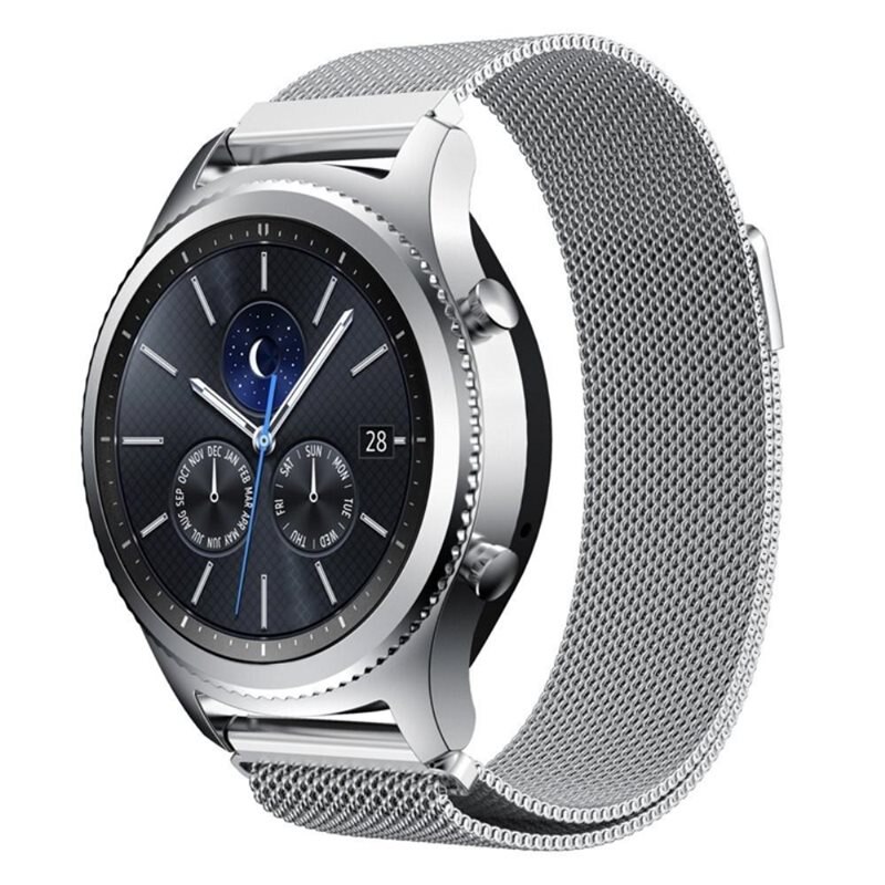 Armband Milanese Samsung Gear S3 Frontier Silver - Lyxigt armband med magnetisk stängning - Rostfritt stål