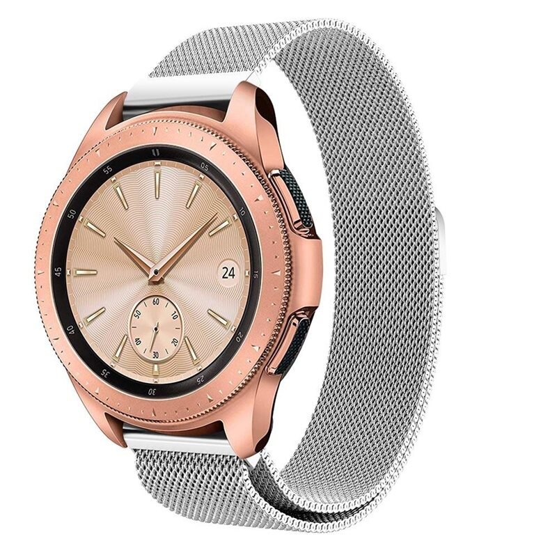 Armband Milanese Samsung Galaxy Watch 42mm Silver - Lyxigt armband med magnetisk stängning - Rostfritt stål