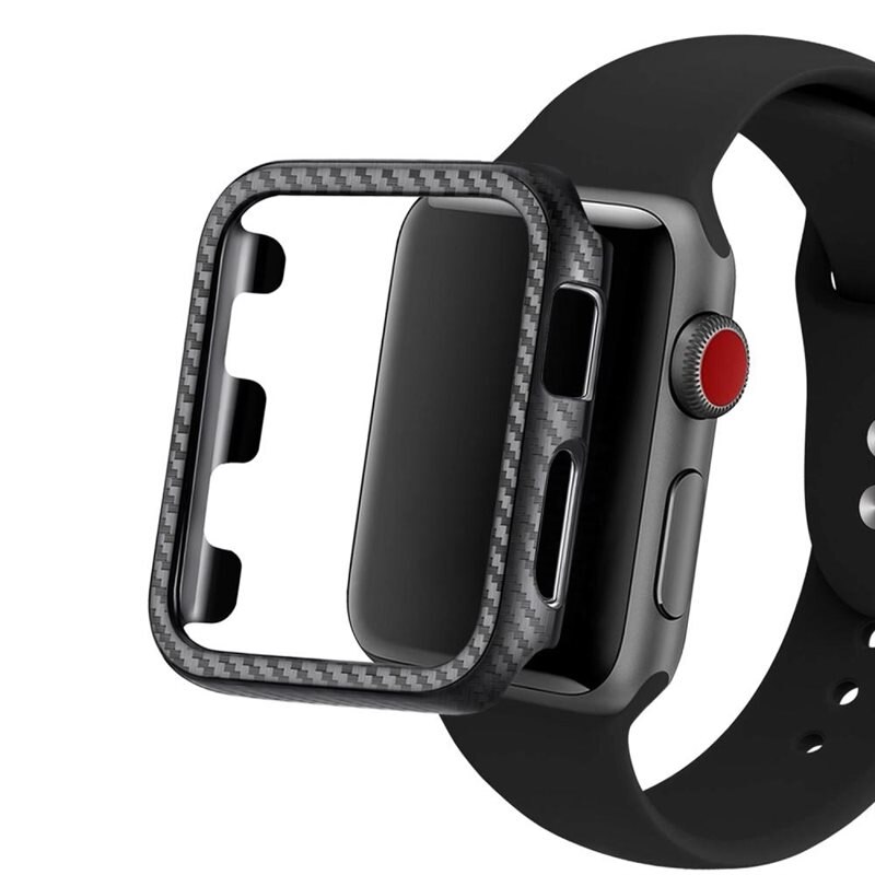 Carbon Case Apple Watch SE 44mm svart - Skal till smartklockan