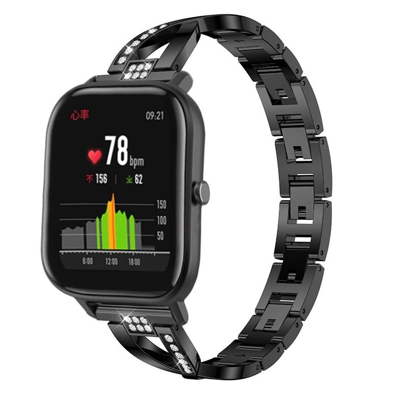 Crystal Armband Amazfit GTS/GTS 2 Svart - Fint armband med glittrande stenar i snygg design