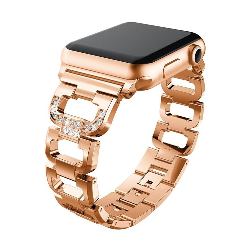 Rhinestone Bracelet Apple Watch 44mm Rose Gold - Snyggt armband med vackra stenar