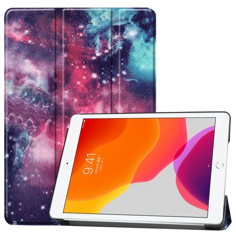 Fodral Tri-fold Apple iPad 10.2 9th Gen (2021) Rymd - Skyddande fodral med stödfunktion