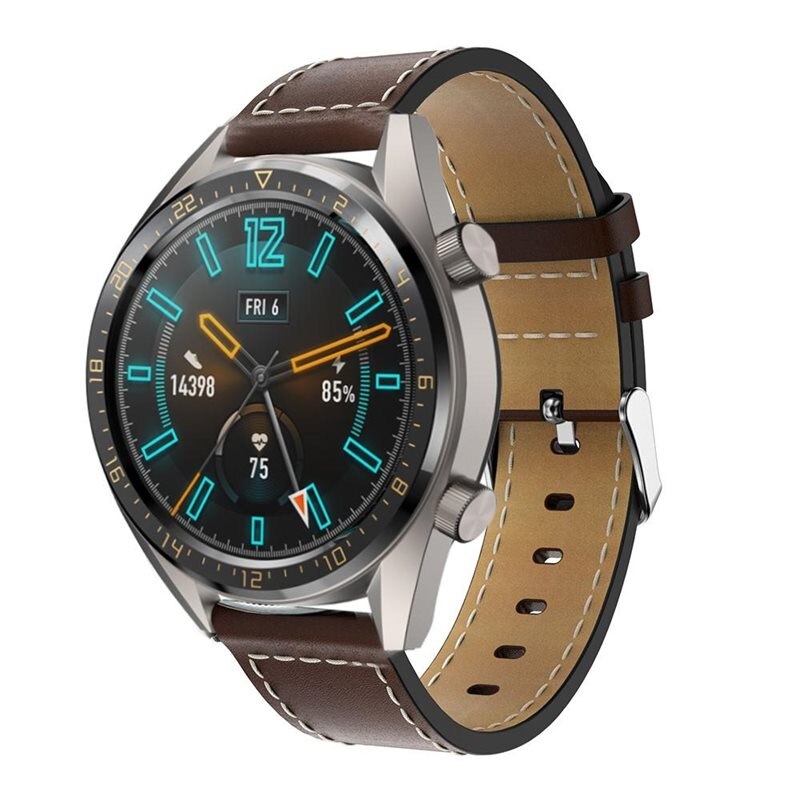 Läderarmband Huawei Watch GT 2 46mm/Watch GT 2e/Watch GT Brun - Snyggt armband i läder
