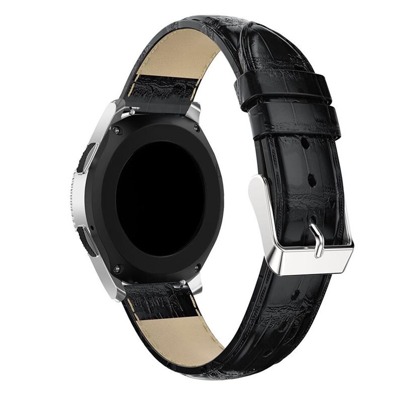 Läderarmband Krokodil Huawei Watch GT 4 46mm svart - Snyggt armband i läder