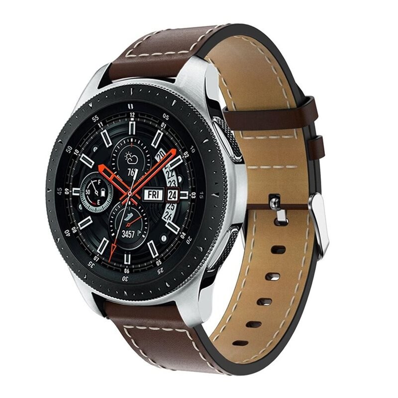 Läderarmband Samsung Galaxy Watch 46mm Brun - Snyggt armband i läder