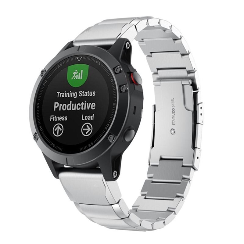 Länkarmband Garmin Fenix 5/5 Plus silver - Snyggt metallarmband