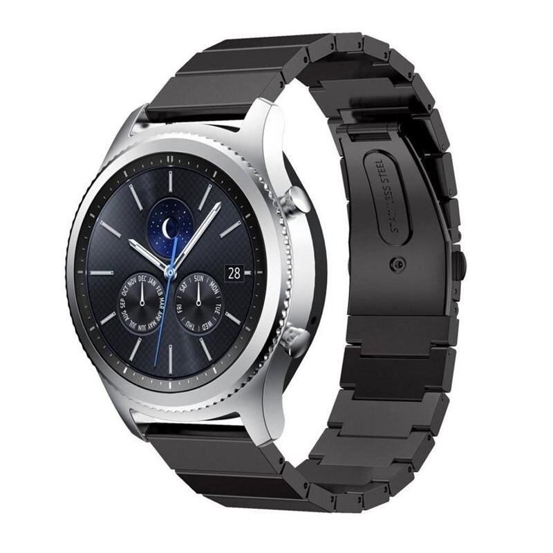 Länkarmband Samsung Gear S3 Frontier/S3 Classic svart - Snyggt metallarmband