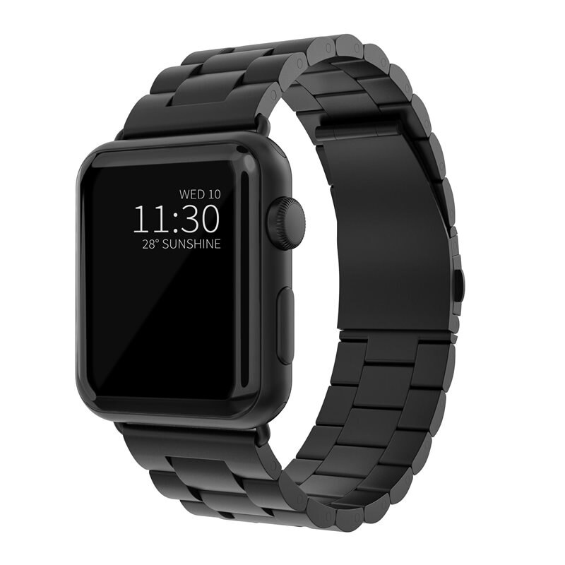 Metallarmband Apple Watch Series 7 41mm Svart - Armband i lyxig och stilren design