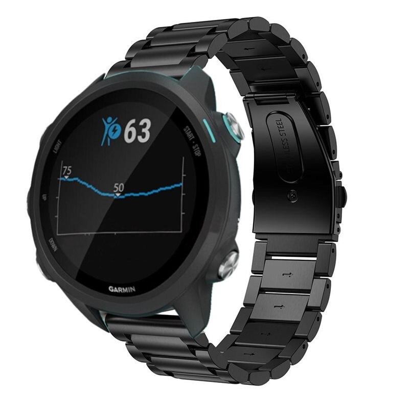 Metallarmband Garmin Forerunner 245 Svart - Armband i lyxig och stilren design