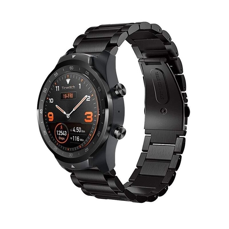 Metallarmband Mobvoi Ticwatch Pro/Ticwatch S2/Ticwatch E2 Svart - Armband i lyxig och stilren design
