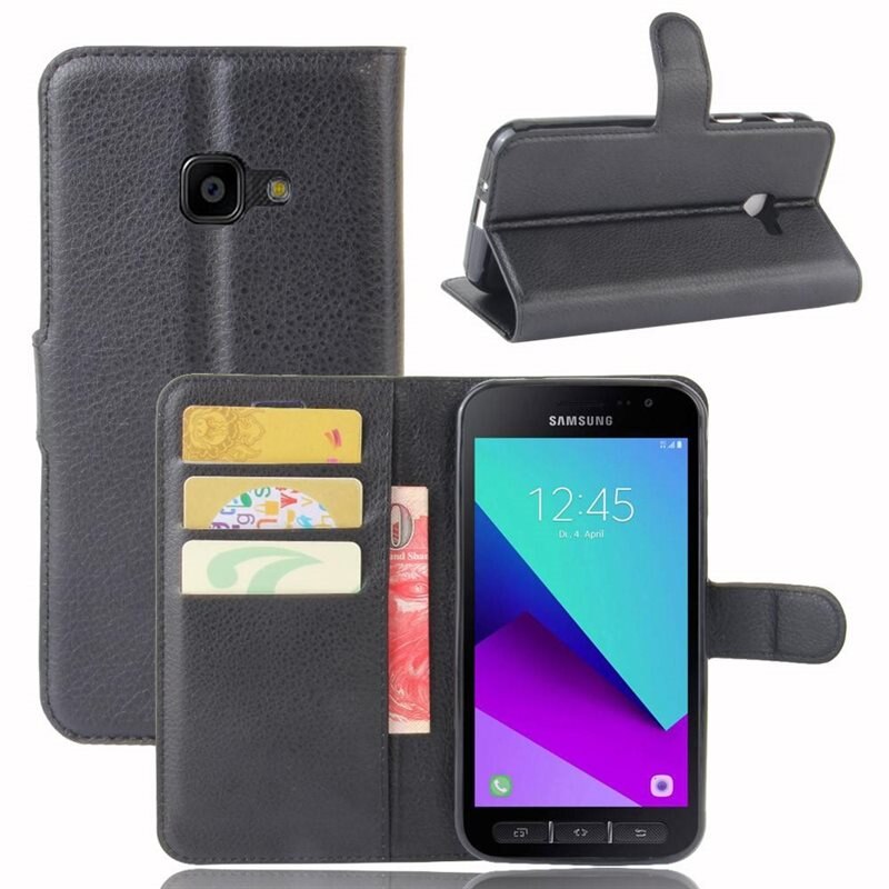 Mobilfodral Samsung Galaxy Xcover 4/4s Svart - Praktiskt plånboksfodral med plats för sedlar och kort