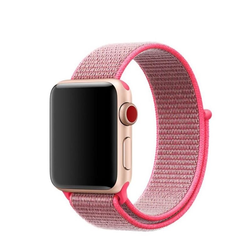 Nylonarmband Apple Watch Series 9 45mm Rosa - Armband i skön och ventilerande nylon