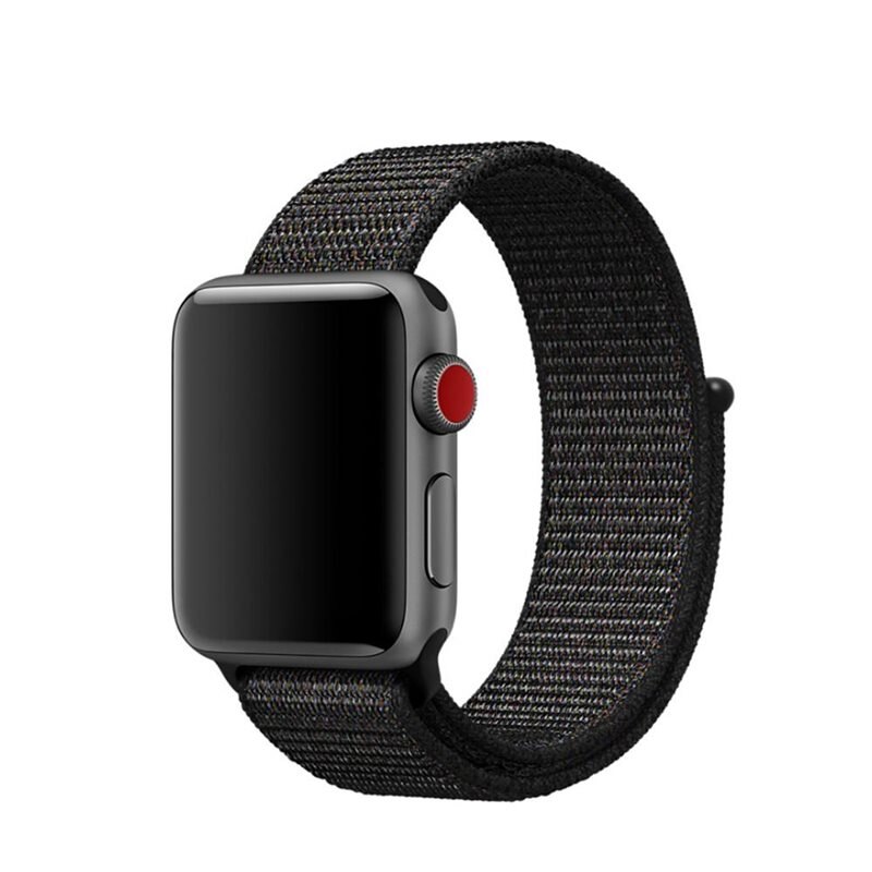 Nylonarmband Apple Watch Series 8 45mm Svart - Armband i skön och ventilerande nylon