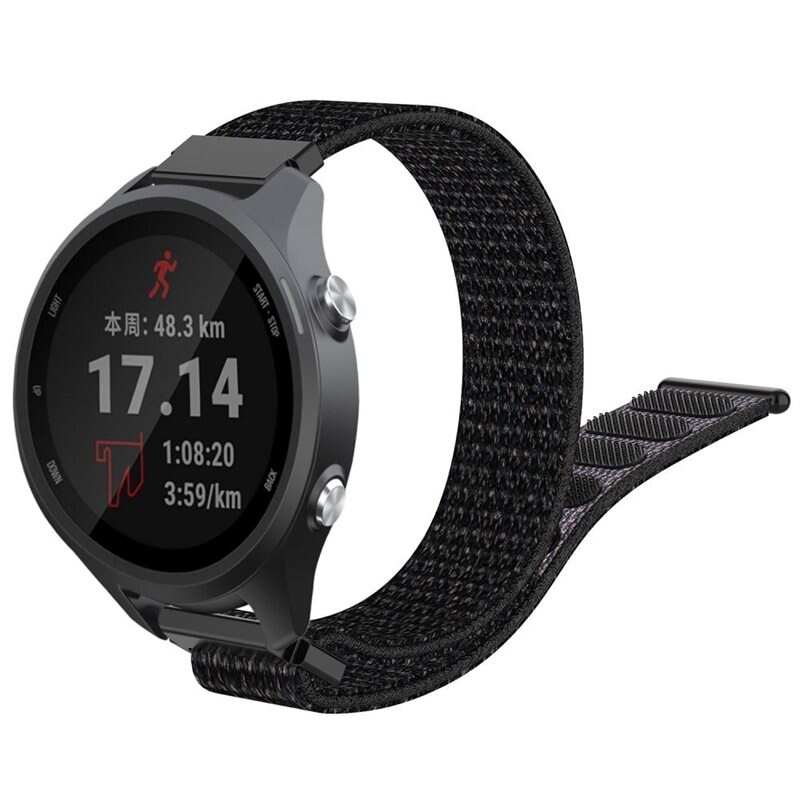 Nylonarmband Garmin Forerunner 245 Svart - Armband i skön och ventilerande nylon