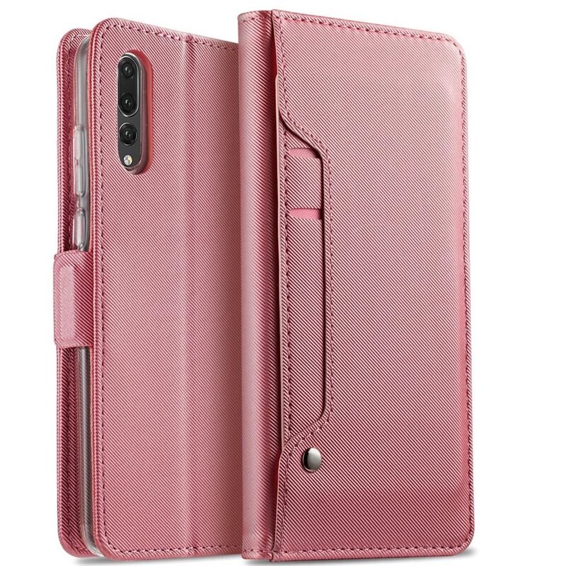 Plånboksfodral Spegel Huawei P20 Pro Rose gold - Mobilfodral med kortfack och sedelficka