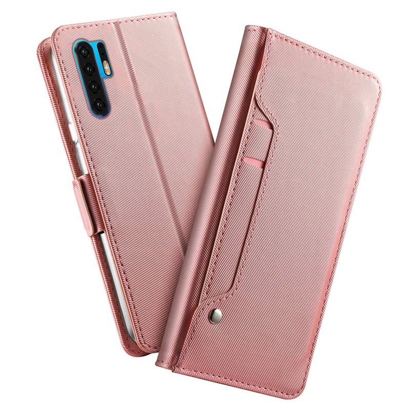 Plånboksfodral Spegel Huawei P30 Pro Rose gold - Mobilfodral med kortfack och sedelficka