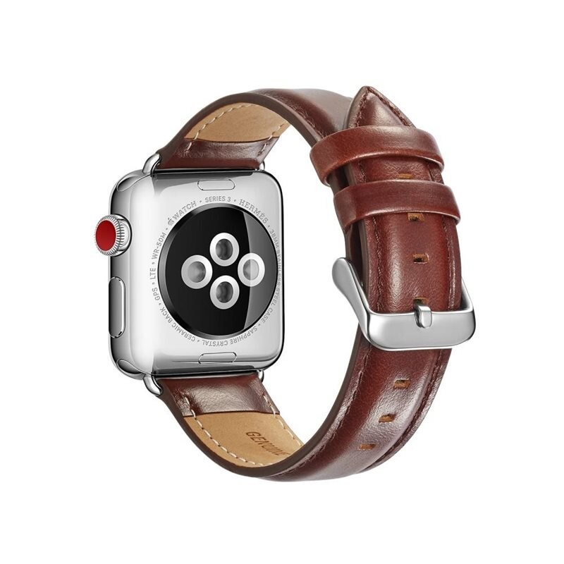 Premium Leather Armband Apple Watch Ultra 2 49mm Brown - Snyggt läderarmband