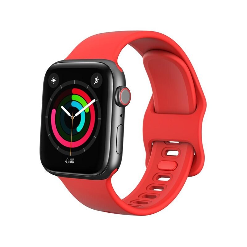 Silikonarmband Apple Watch Series 8 45mm Röd - Sportigt armband perfekt för träningen