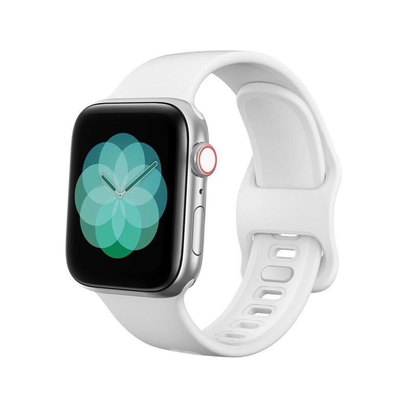 Silikonarmband Apple Watch Series 9 45mm Vit - Sportigt armband perfekt för träningen