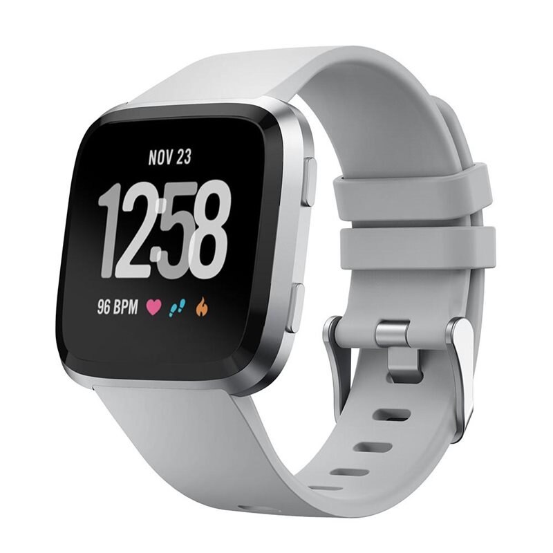 Silikonarmband Fitbit Versa 2/Versa Grå - Sportigt armband perfekt för träningen