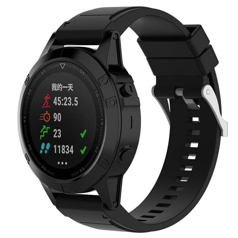 Silikonarmband Garmin Fenix 3/Fenix 3 HR Svart - Sportigt armband perfekt för träningen