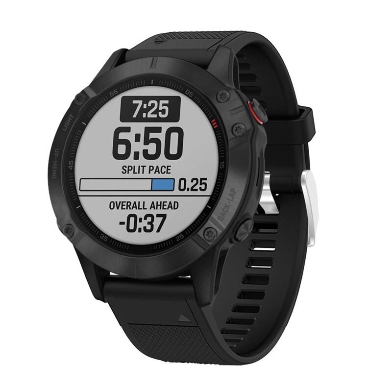 Silikonarmband Garmin Fenix 6 Pro Svart - Sportigt armband perfekt för träningen