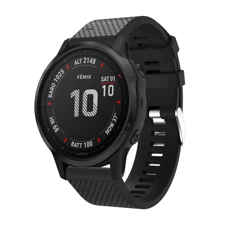 Silikonarmband Garmin Instinct 2S Svart - Sportigt armband perfekt för träningen