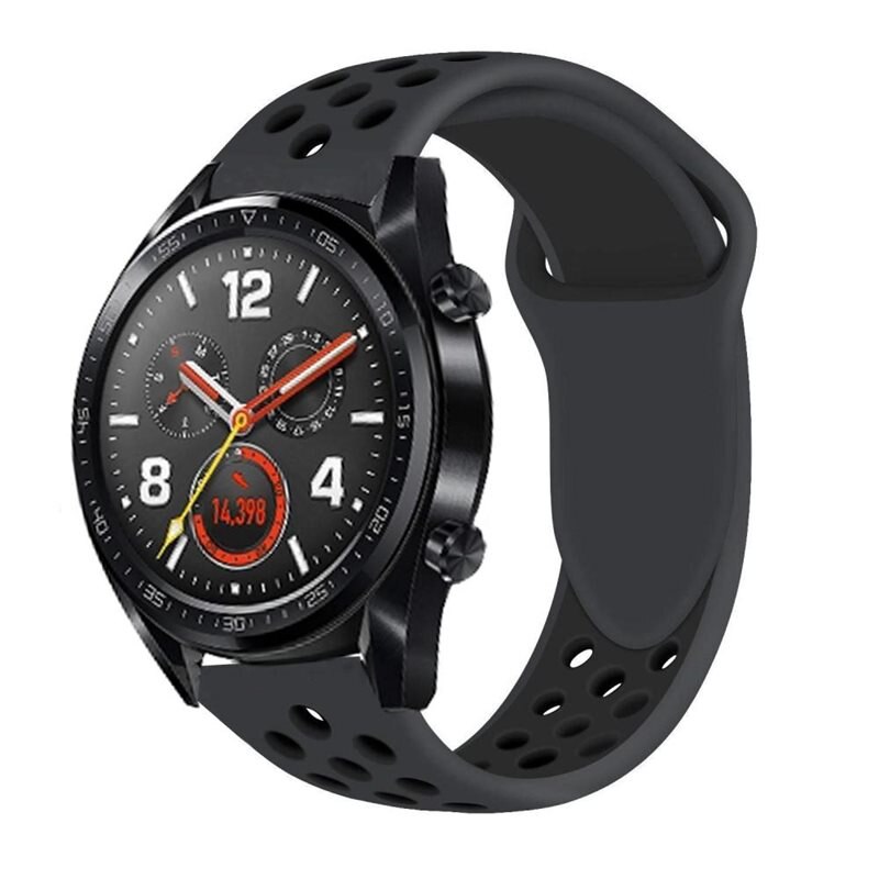 Silikonarmband Sport Huawei Watch GT/GT 2 46mm/GT 2 Pro svart - Perfekt armband för träningen