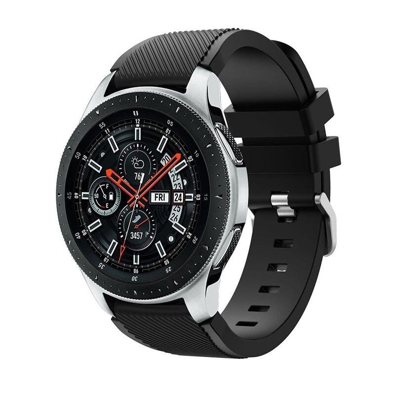 Silikonarmband Samsung Galaxy Watch 46mm Svart - Sportigt armband perfekt för träningen
