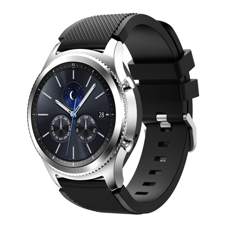 Silikonarmband Samsung Gear S3 Frontier Svart - Sportigt armband perfekt för träningen