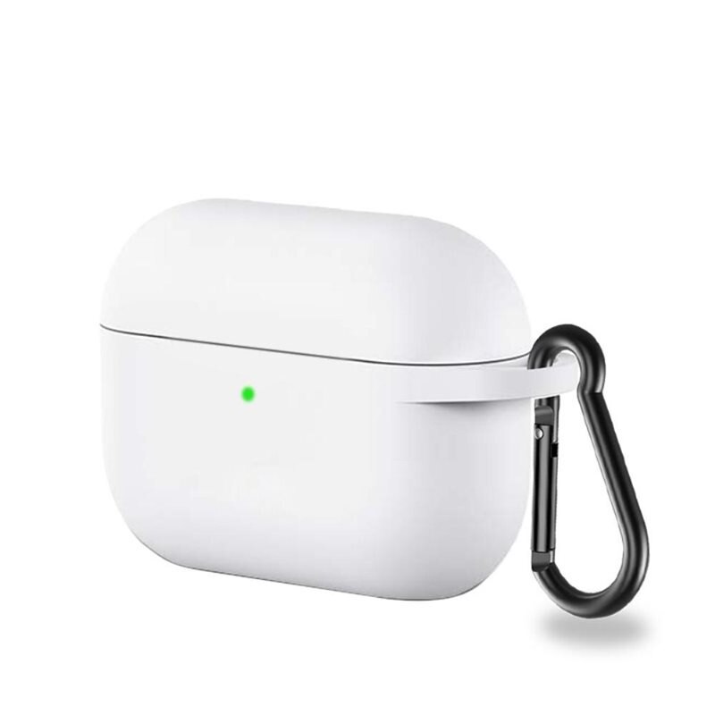 Silikonskal med karbinhake Apple AirPods Pro vit - Skydda och håll koll på dina hörlurar