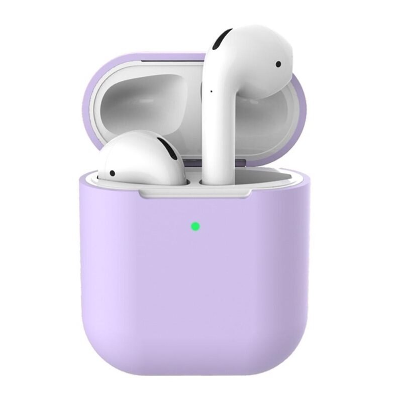 Silikonskal Apple AirPods Trådlöst Laddningsetui lila - Skyddande skal